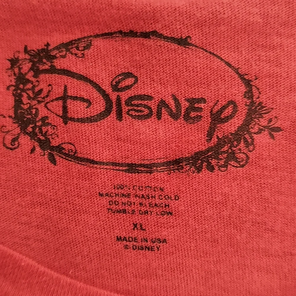 Vintage Disney World Red Studded Mickey Mouse Cap Sleeve T Shirt Sz XL